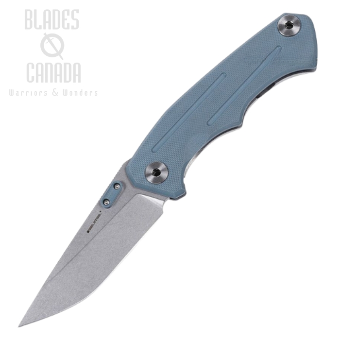 Real Steel Crusader Framelock Folding Knife, 14C28N Sandvik, G10 Blue-Grey, 7442